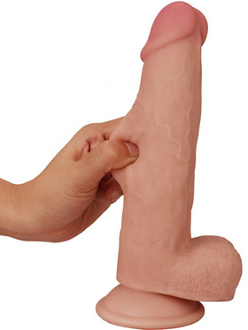 LoveToy: Sliding-Skin Dildo, 20 cm, ljus