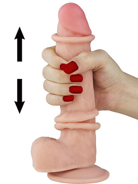 LoveToy: Sliding-Skin Dildo, 20 cm, ljus