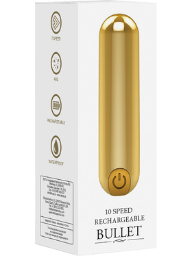 Shots Toys: Rechargeable Bullet, 10 Speed, guld