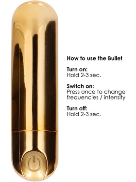 Shots Toys: Rechargeable Bullet, 10 Speed, guld