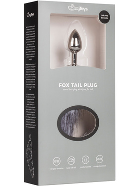 EasyToys: Fox Tail Plug No. 5, small, silver/grå