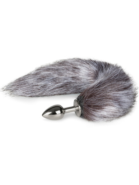 EasyToys: Fox Tail Plug No. 5, small, silver/grå