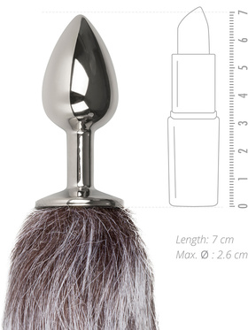 EasyToys: Fox Tail Plug No. 5, small, silver/grå