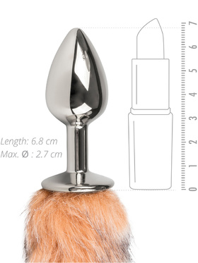 EasyToys: Fox Tail Plug No. 7, small, silver/brun