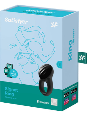 Satisfyer Connect: Signet Ring, Ring Vibrator, svart