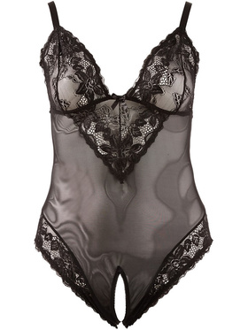 Cottelli Curves Collection: Crotchless Body, svart