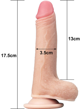 LoveToy: Sliding-Skin Dildo, 17.5 cm, ljus