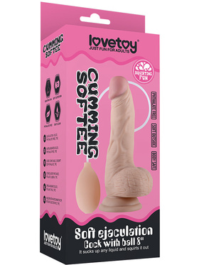 LoveToy: Soft Ejaculation Cock with Balls, 20 cm