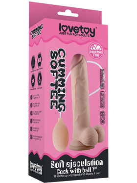 LoveToy: Soft Ejaculation Cock with Balls, 23 cm