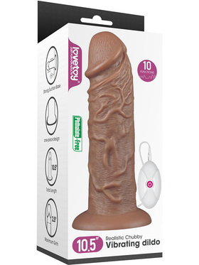 LoveToy: King-Sized Realistic Chubby Vibrating Dildo, 25 cm