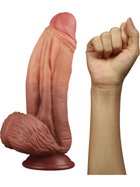LoveToy: Dual-Layered Silicone Cock, 25 cm, mörk