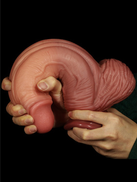 LoveToy: Dual-Layered Silicone Cock, 25 cm, mörk