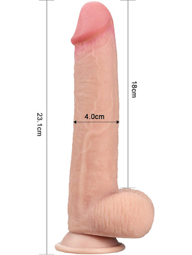 LoveToy: Sliding Skin Dildo, 23 cm, ljus