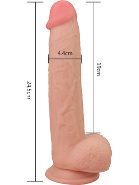 LoveToy: Sliding-Skin Dildo, 24.5 cm, ljus