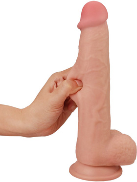 LoveToy: Sliding-Skin Dildo, 24.5 cm, ljus