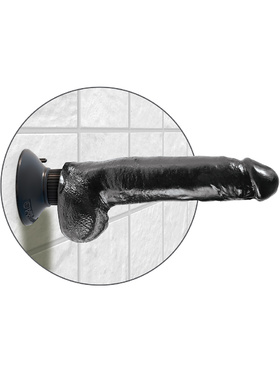 King Cock: Vibrating Cock with Balls, 23 cm, svart