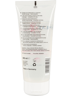 Just Play: Erotic Massage Gel, Strawberry, 200 ml