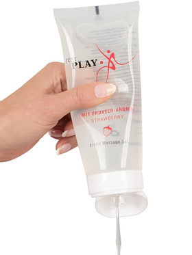 Just Play: Erotic Massage Gel, Strawberry, 200 ml