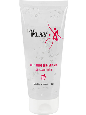 Just Play: Erotic Massage Gel, Strawberry, 200 ml