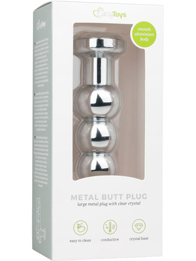 EasyToys: Metal Butt Plug No. 14 with Crystal, silver/clear