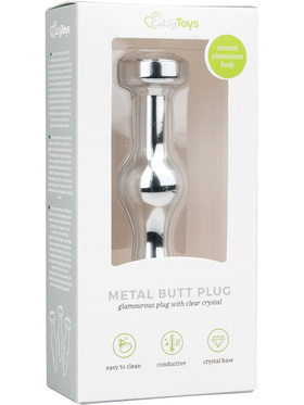 EasyToys: Metal Butt Plug No. 16 with Crystal, silver/clear