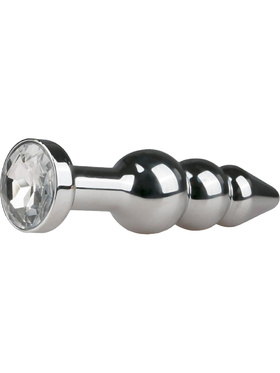 EasyToys: Metal Butt Plug No. 5 with Crystal, silver/clear