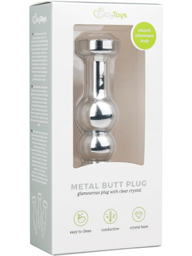 EasyToys: Metal Butt Plug No. 5 with Crystal, silver/clear