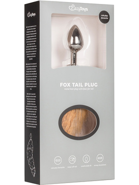 EasyToys: Fox Tail Plug No. 2, medium, silver/brun
