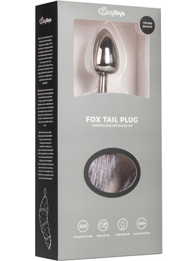EasyToys: Fox Tail Plug No. 4, large, silver/grå