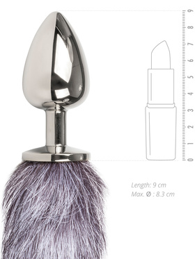 EasyToys: Fox Tail Plug No. 4, large, silver/grå