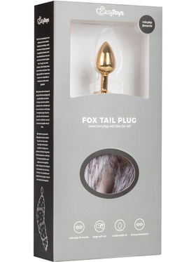EasyToys: Fox Tail Plug No. 5, small, guld/grå