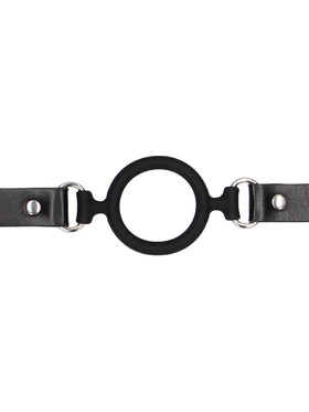Ouch!: Silicone Ring Gag with Leather Straps