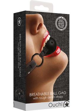 Ouch!: Breathable Ball Gag with Denim Straps