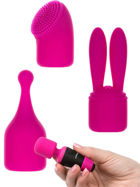 Palm Power Pocket: 3 Silicone Massager Heads