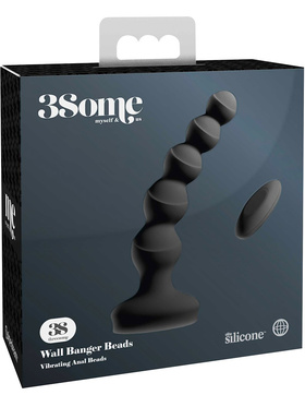 3Some: Wall Banger Beads, Vibrating Anal Beads, svart