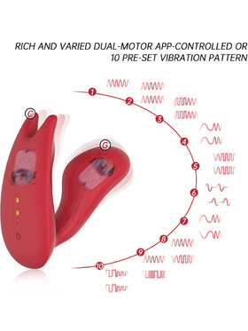 Magic Motion: Umi, Smart Wearable Dual Motor Vibrator, röd
