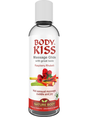 Nature Body: Body Kiss, Raspberry/Rhubarb Massage Glide, 100 ml