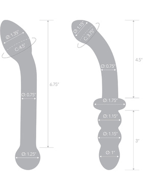 Gläs: 2pc G-Spot Pleasure, Glass Dildo Set