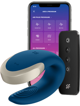 Satisfyer Connect: Double Love, Luxury Partner Vibrator, blå