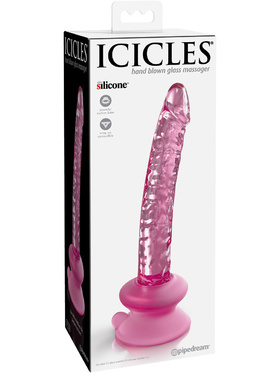 Icicles: No. 86 Glasdildo med Sugpropp, rosa