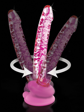 Icicles: No. 86 Glasdildo med Sugpropp, rosa