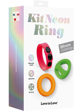 Love to Love: Neon Ring Kit, Set med 3 Penisringar