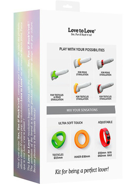 Love to Love: Neon Ring Kit, Set med 3 Penisringar