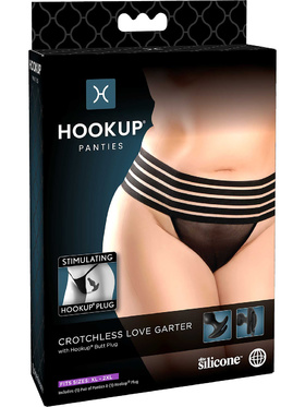 Hookup Panties: Crotchless Love Garter with Plug