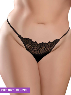 Hookup Panties: Remote Lace Peek-A-Boo with Plug & Vibe