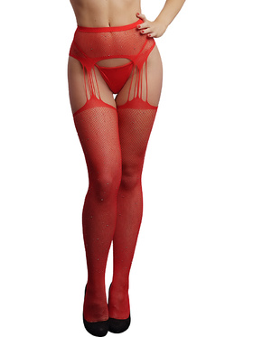 Le Désir: Suspender Rhinestone Pantyhose, One Size