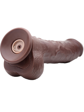 Loadz: Vibrating Squirting Dildo, 22cm, mörk hudton