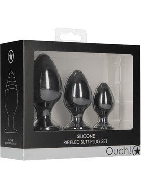 Ouch!: Rippled Butt Plug Set