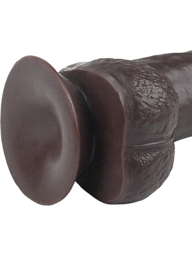 LoveToy: Sliding-Skin Dildo, 24 cm, mörk