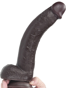 LoveToy: Sliding-Skin Dildo, 24 cm, mörk